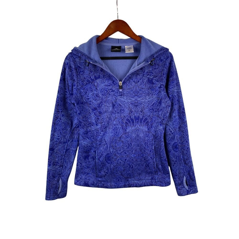 Cascade Sport Womens S Blue Pullover Fleece Hoodie